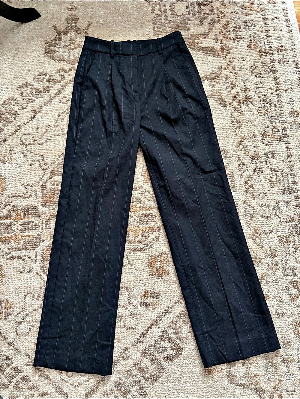 J.Crew Pinstripe Straight-Leg Trousers Size 2